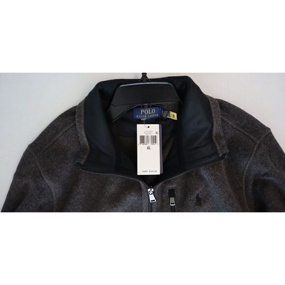 Polo Ralph Lauren Men's Sz XL Gray Heather L/S Full Zip Fleece Jacket $168 - Picture 4 of 10